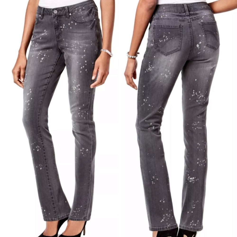 Earl Jeans Sz 10 Gray Paint Splatter Skinny Leg Jeans! NEW!